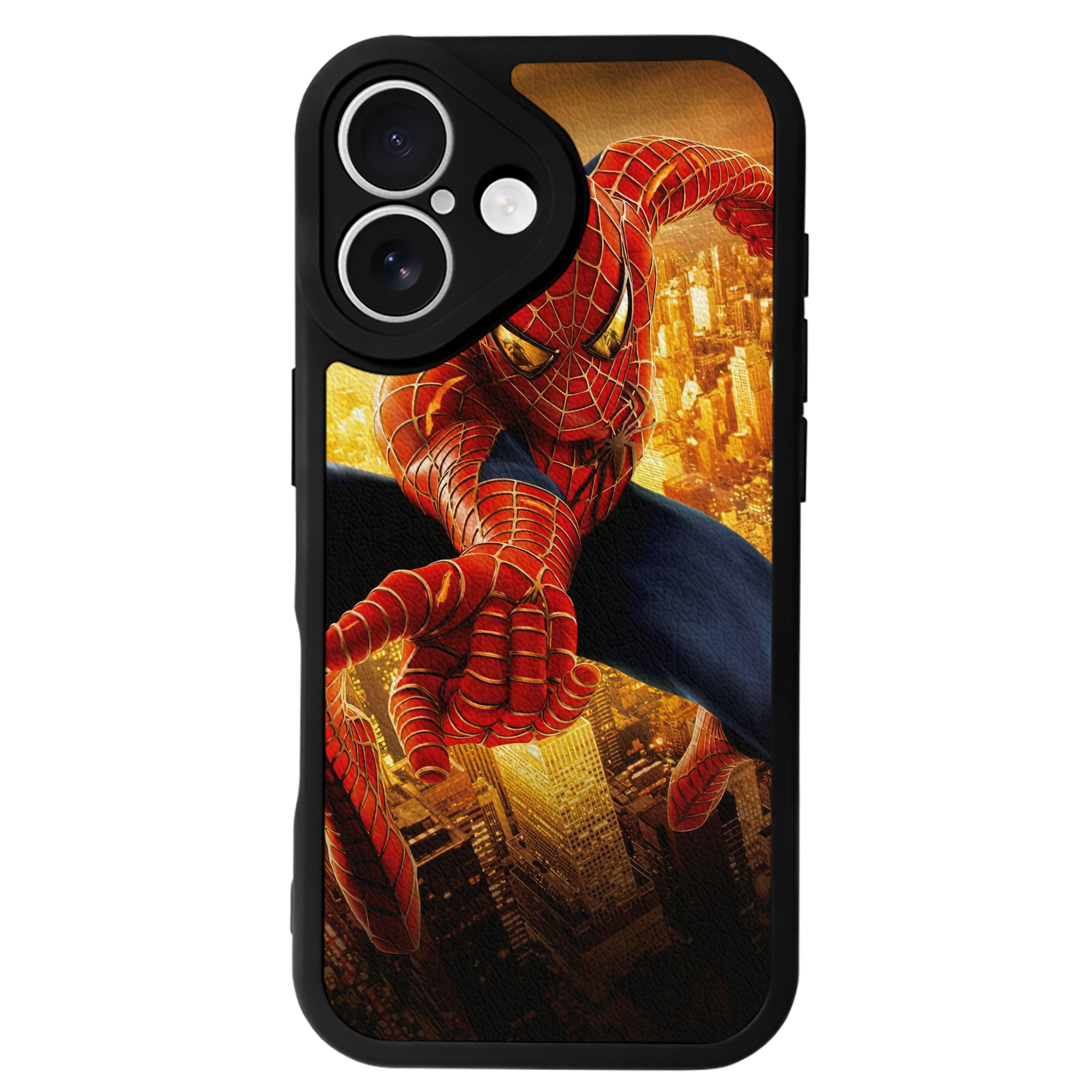 （画像用） Spider Man スパイダーマン 【iPhone 16シリーズ対応】シリコンスマホケース（レザー調） 材質：シリコン